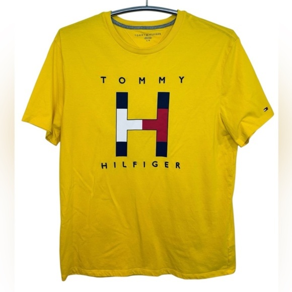Tommy Hilfiger Yellow Men's H Logo T-Shirt, Size L - Picture 1 of 9